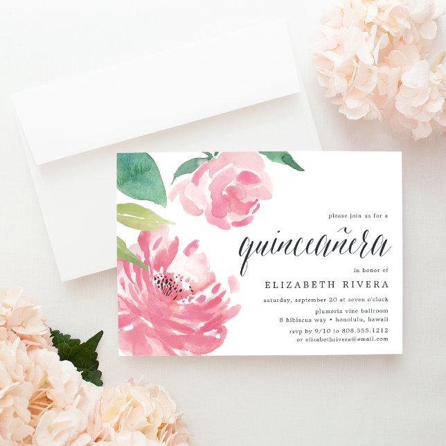 Blooming Peony | Quinceanera Invitation (Creator Uploaded)