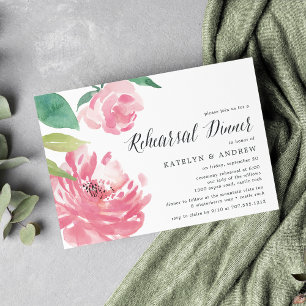 Blooming Peony   Rehearsal Dinner Invitation