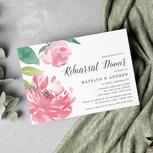 Blooming Peony | Rehearsal Dinner Invitation (Creator Uploaded)
