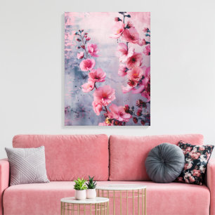 Blooming Pink Flowers Canvas Print