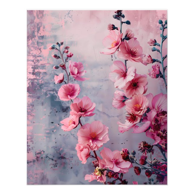 Blooming Pink Flowers  Photo Print (Front)