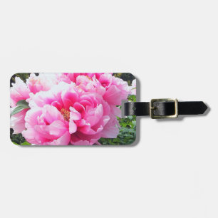 Blooming Pink Peonies Luggage Tag