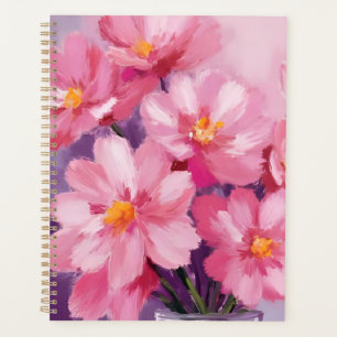 Blooming Pink Petals Flower Painting Watercolor Planner