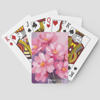 Blooming Pink Petals | Flower Painting Watercolor Playing Cards