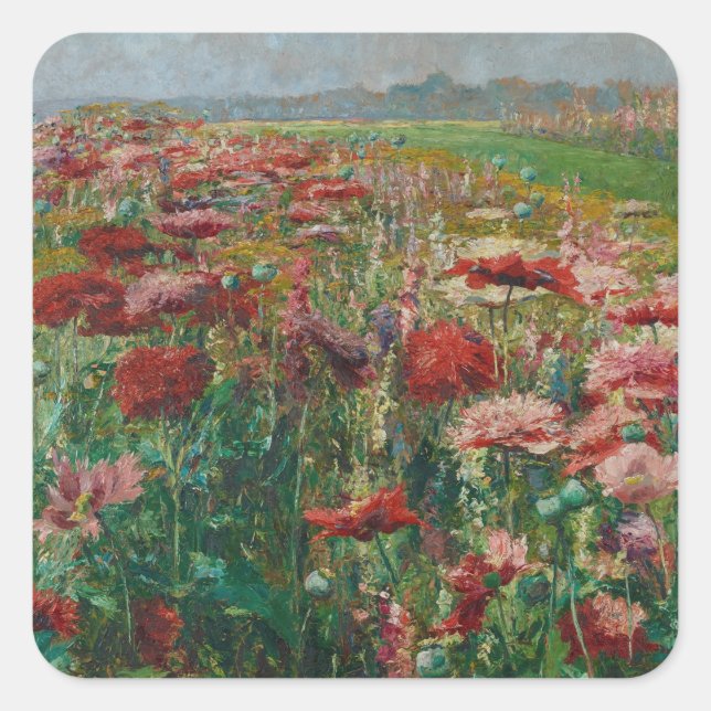 Blooming Poppies – Olga Wisinger-Florian Square Sticker (Front)
