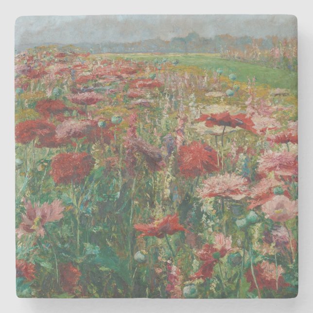 Blooming Poppies – Olga Wisinger-Florian Stone Coaster (Front)