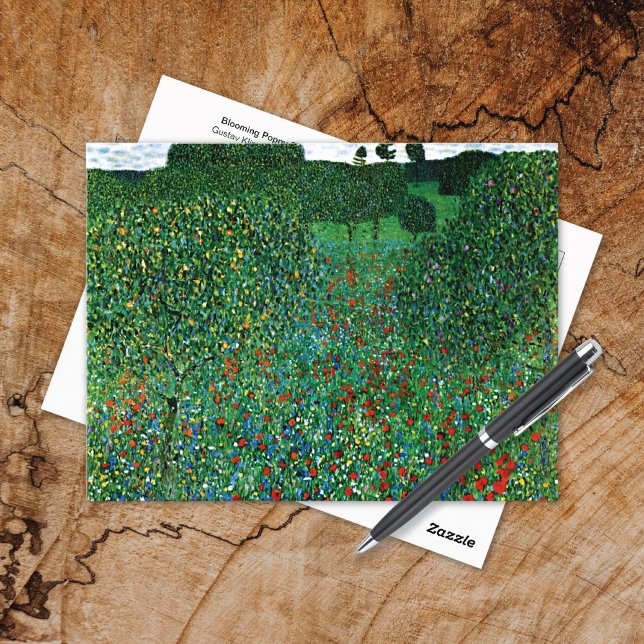 Blooming Poppy Field Gustav Klimt Postcard (Creator Uploaded)