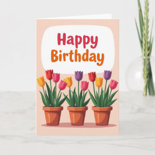 Blooming Pots Birthday Card