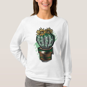 Blooming Potted Cactus Succulent Plant T-Shirt