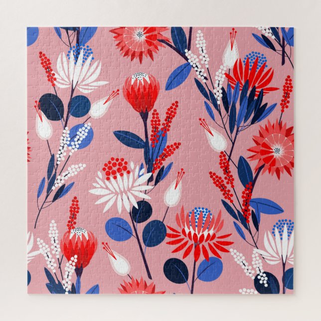 Blooming Protea: Botanical Garden Pattern Jigsaw Puzzle (Vertical)