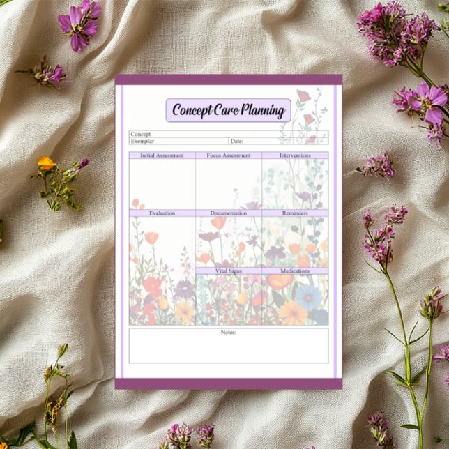 Blooming Purple Garden _ Concept Care Planning Notepad (Creator Uploaded)