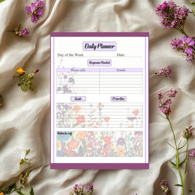 Blooming Purple Garden _ Daily Planner Notepad (Creator Uploaded)