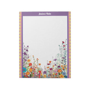 Blooming Purple Garden Notepad