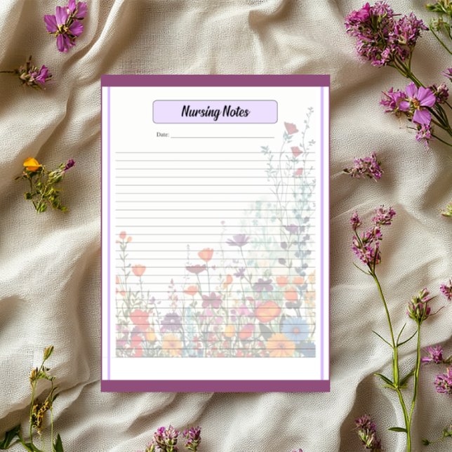 Blooming Purple Garden_ Nursing Notes Notepad (Creator Uploaded)
