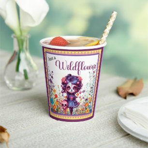 Blooming Purple Garden Paper Cups