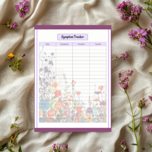 Blooming Purple Garden_ Step Tracker Notepad