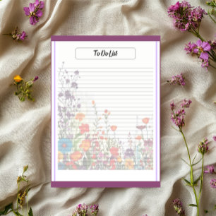Blooming Purple Garden_ To Do List Notepad