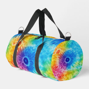 Blooming Rainbow Tie Dye Travel Duffle Bag