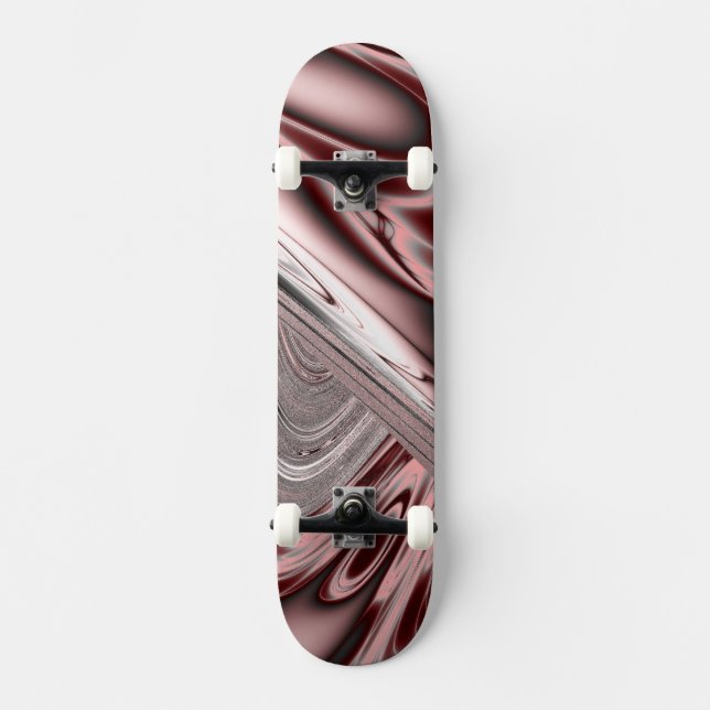Blooming Red Fractal Skateboard (Front)