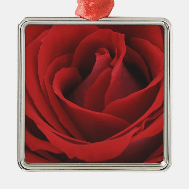 Blooming Red Rose Metal Tree Decoration (Front)