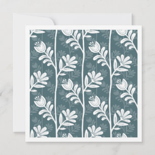 Blooming Rhythm Modern Floral Botanical dark green Card