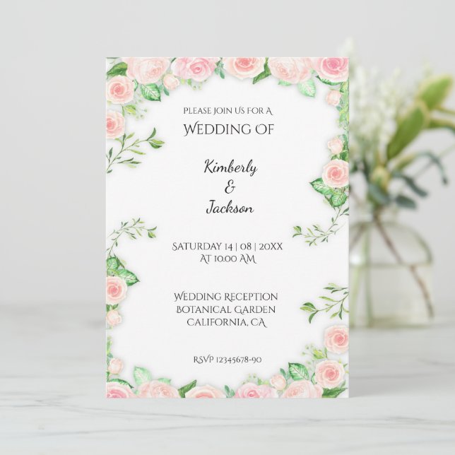 Blooming Roses Invitation (Standing Front)