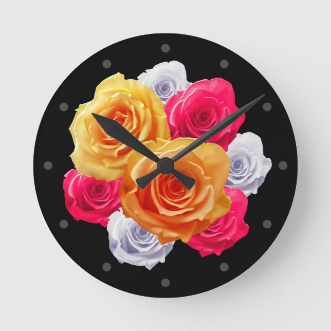 Blooming Roses Motif Clock (Front)