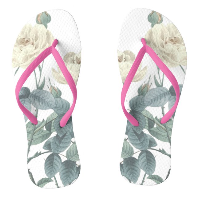 Blooming Roses Summer Floral Botanical Jandals (Footbed)