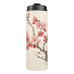 Blooming Sakura Traditional Painting Thermal Tumbler
