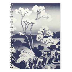 Blooming Sakura vintage illustration by Hokusai. Notebook