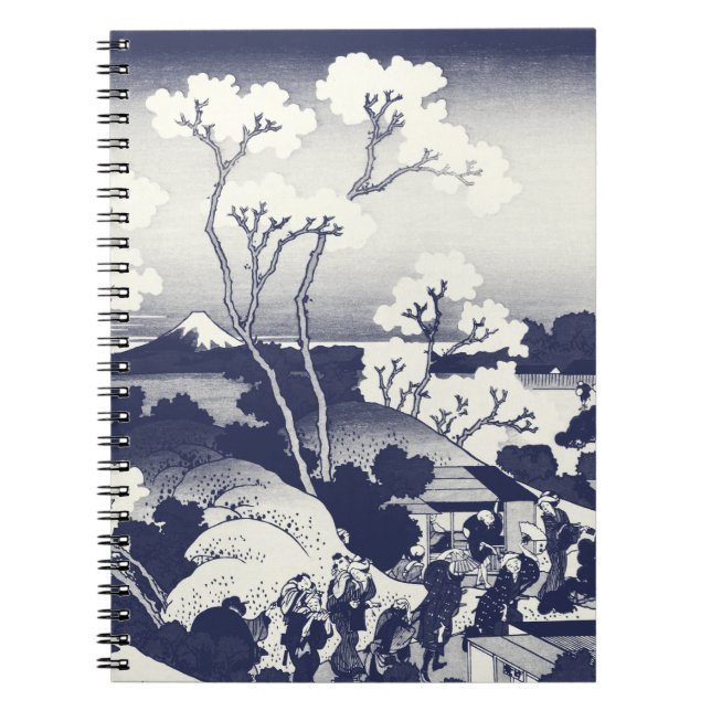 Blooming Sakura vintage illustration  by Hokusai. Notebook (Front)