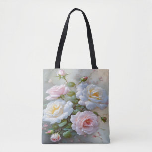 : Blooming Secrets: A Tote with White Roses Bag