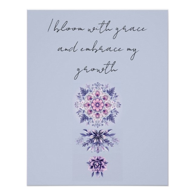 Blooming Serenity Mandala Glossy Poster (Front)