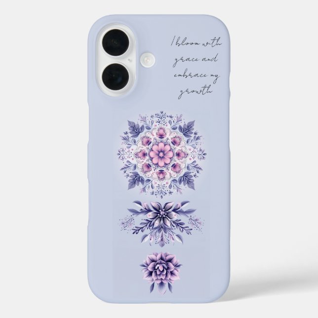 Blooming Serenity Mandala iPhone 16 Case (Back)