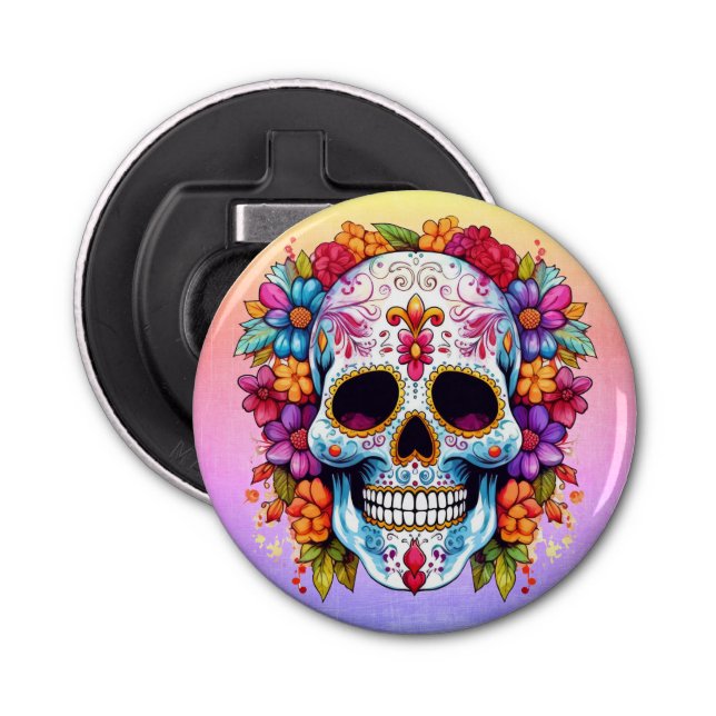 Blooming Skull Bottle Opener (Front)