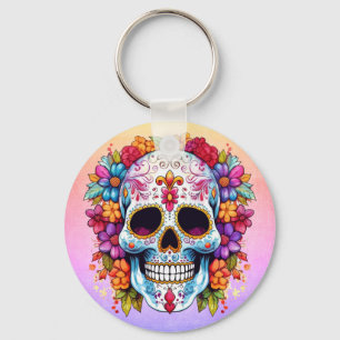 Blooming Skull Key Ring