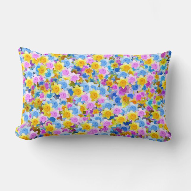 Blooming Spring Daffodils, Lumbar Pillow (Front)