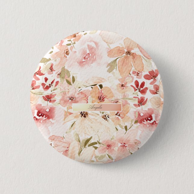 Blooming Spring Flowers 6 Cm Round Badge (Front)