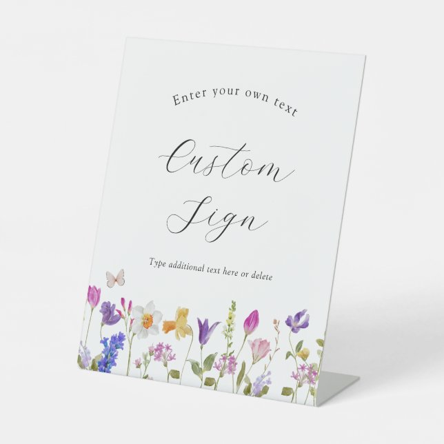 Blooming Spring Flowers Custom Text Sign (Front)