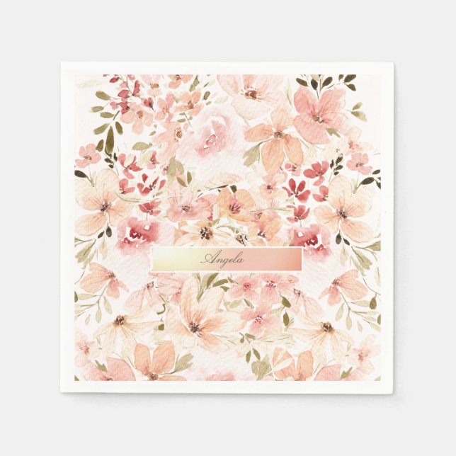 Blooming Spring Flowers Napkin (Front)