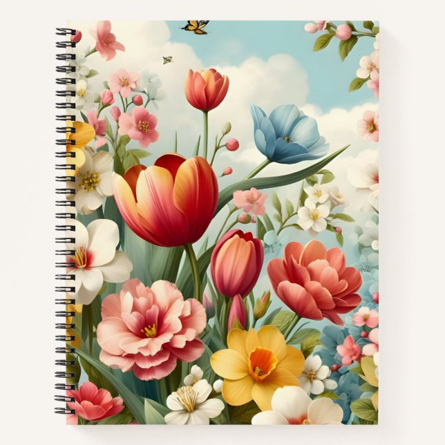 Blooming Spring Flowers Notebook (Front)
