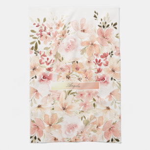 Blooming Spring Flowers Tea Towel