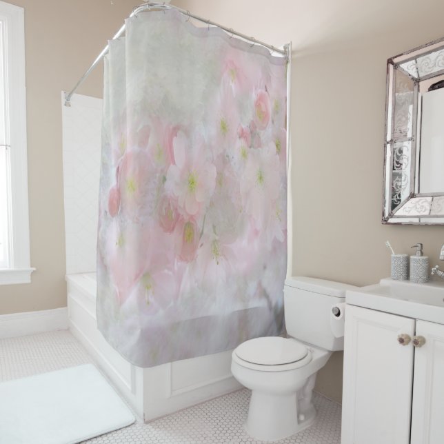 Blooming Spring in Pink Shower Curtain (In Situ)