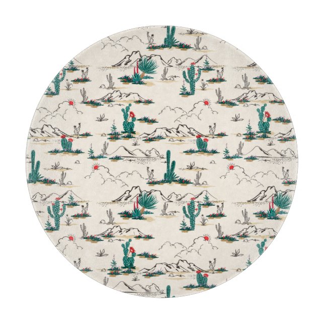 Blooming Succulents Pattern Cutting Board (Front)