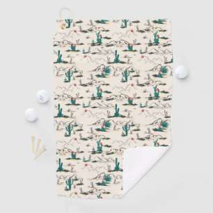 Blooming Succulents Pattern Golf Towel