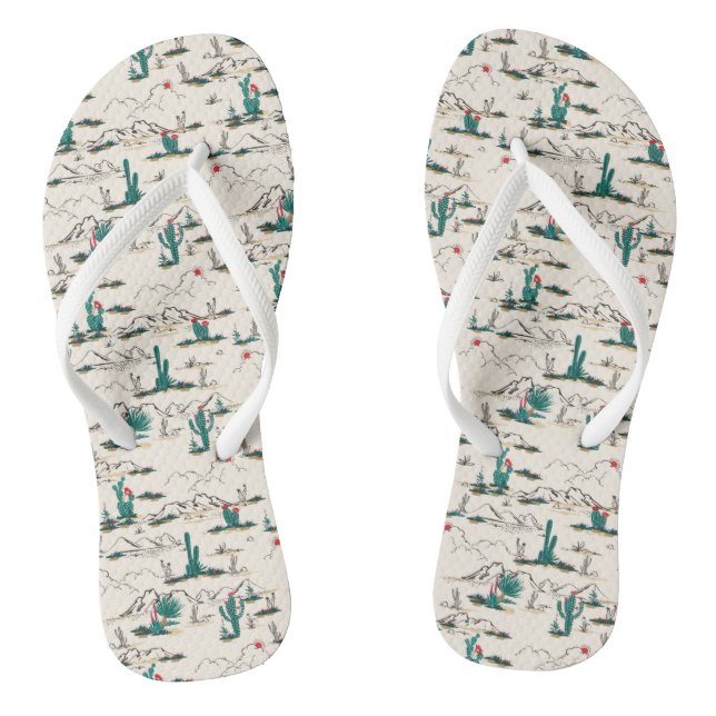 Blooming Succulents Pattern Jandals (Footbed)