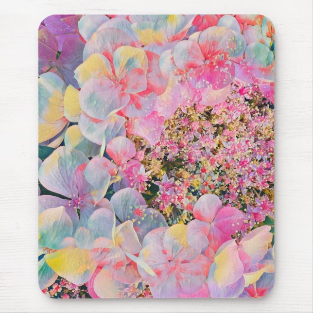 Blooming Summer Hydrangea Flower Mouse Pad (Front)