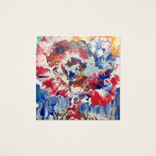 Blooming tree abstract red white blue yellow 