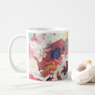 Blooming tree abstract red white blue yellow Bloom Coffee Mug