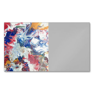 Blooming tree abstract red white blue yellow  magnetic business card